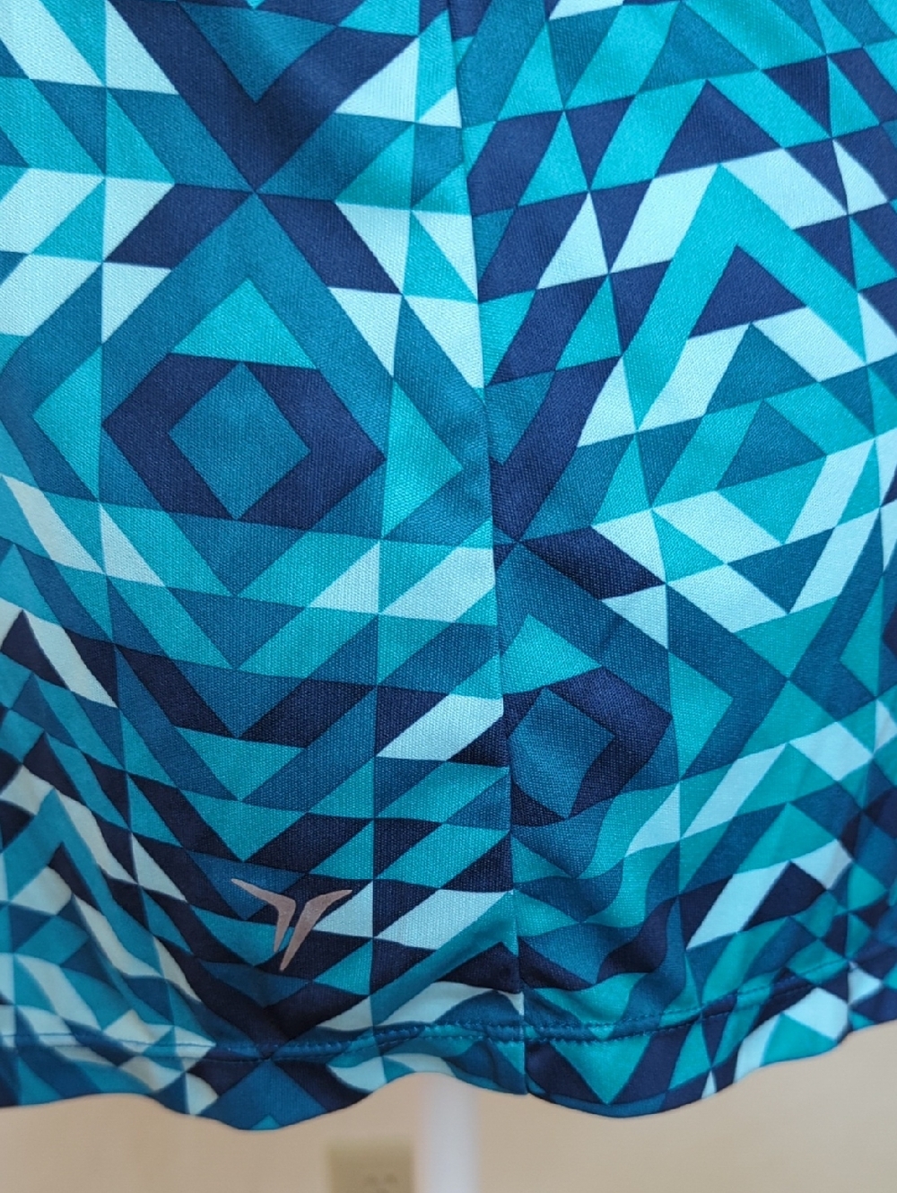 Old Navy Active Teal & Navy Geometric Racerback Workout Running Tank Size Small - Picture 6 of 8